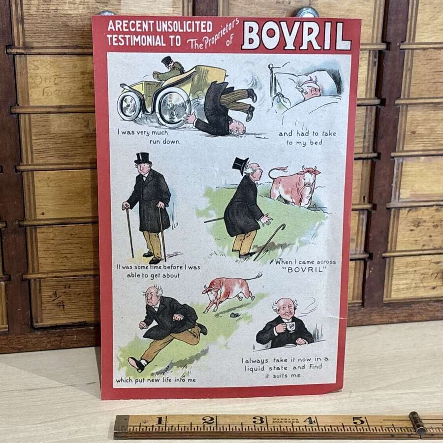Bovril Motor Car Advertising Trade Card /Paper Ephemera c1900s