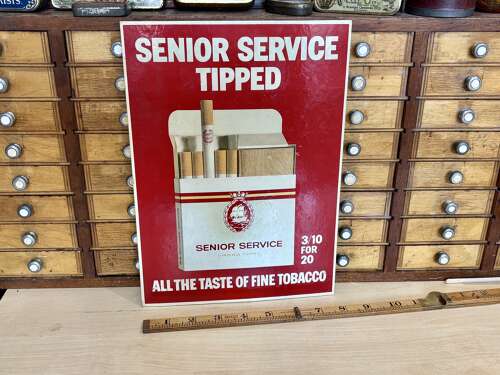 Senior Service Cigarette Tobacco Advertising Card Standee Sign c1950s