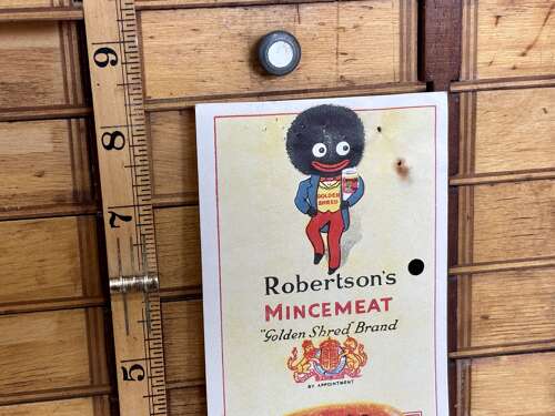 Large Robertson's Early Golly Mincemeat Recipe Advertising Trade Card / Paper c1930s