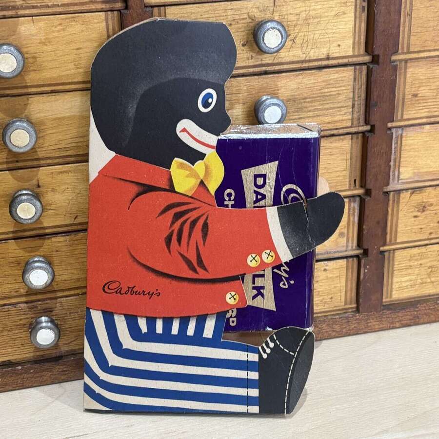 Scarce Cadbury's Figural Golly Chocolate Box & Dummy Bar c1950s