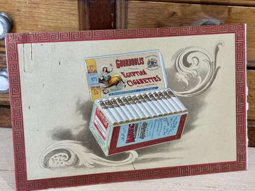 Gourdoulis Cairo Egyptian Cigarette Tin & Packs Advertising Price List Card c1900s