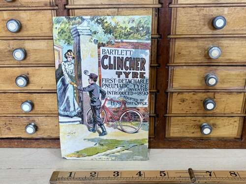 Bartlett Clincher Cycle Bike Tyres Advertising Trade Card / Paper c1900s