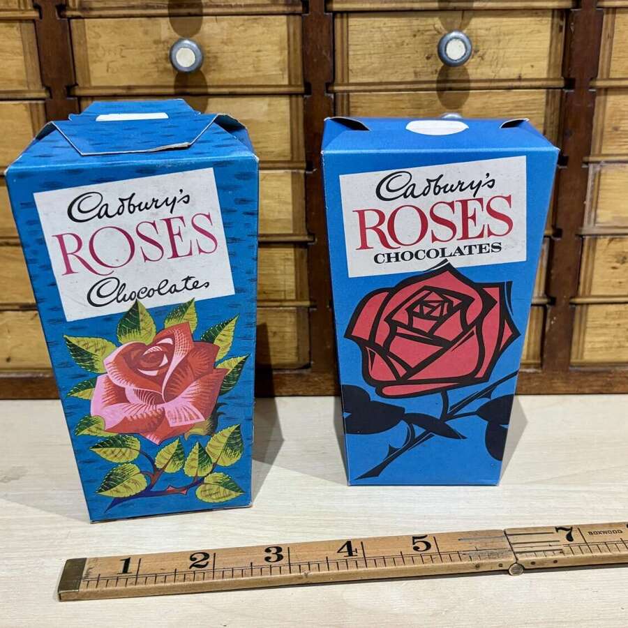 Pair Of Cadbury's Roses Chocolate Boxes c1950s / 60s