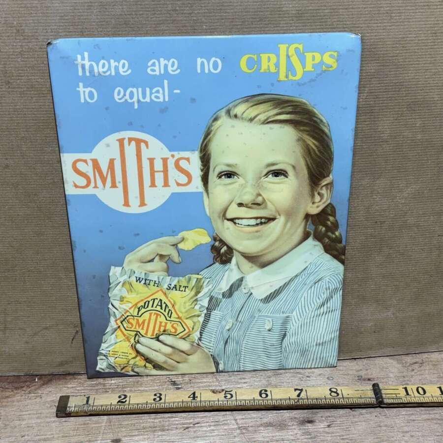 Smith's Crisps Advertising Card Sign c1960s