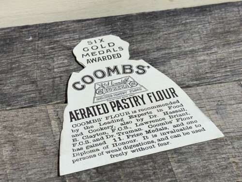 Coomb's Pastry Flour Lady Fold Advertising Trade Post / Card Ephemera c1900s