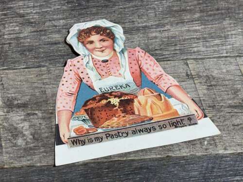Coomb's Pastry Flour Lady Fold Advertising Trade Post / Card Ephemera c1900s