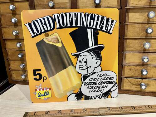 Wall's Lord Toffingham Ice cream Lolly Advertising Price Card c1970s