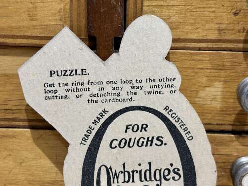 Oxbridge's Tonic Harlequin Single Hoop Puzzle Advertising Trade Card Ephemera c1900s