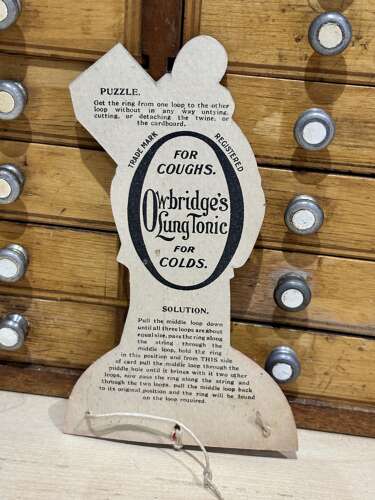 Oxbridge's Tonic Harlequin Single Hoop Puzzle Advertising Trade Card Ephemera c1900s