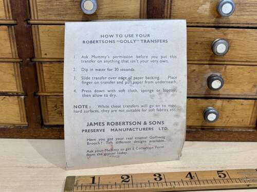 Complete Unused Set Of Robertson's Jam Golly Transfers c1960s