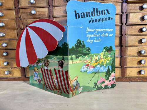 Bandbox Shampoo Hardresser Advertising Standee Card Sign c1950s