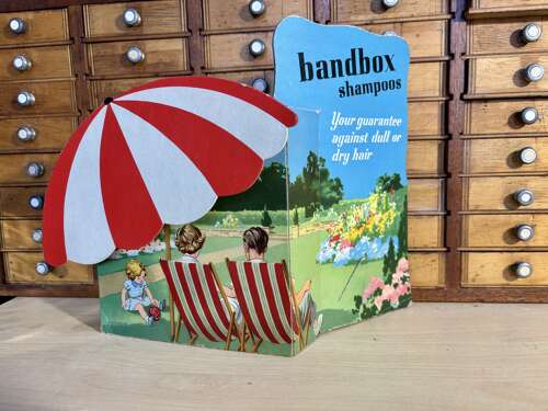 Bandbox Shampoo Hardresser Advertising Standee Card Sign c1950s