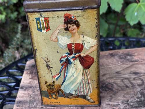 Ladies of Europe Victorian Biscuit Tin c1900s (1)