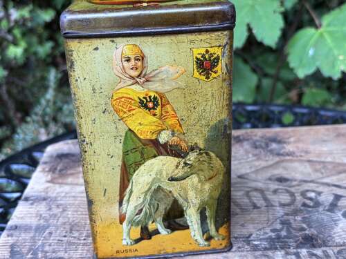 Ladies of Europe Victorian Biscuit Tin c1900s (1)