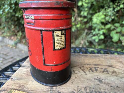 Scarce Huntley & Palmers Double Pillar Post Box Biscuit Tin c1900s