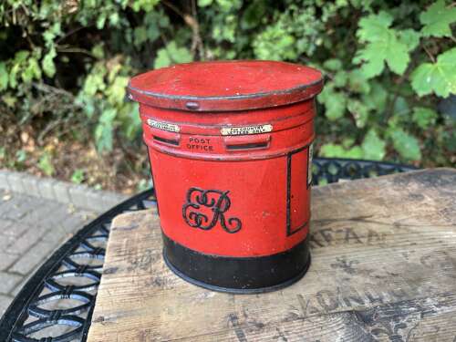 Scarce Huntley & Palmers Double Pillar Post Box Biscuit Tin c1900s