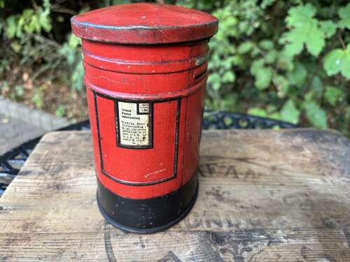Scarce Huntley & Palmers Double Pillar Post Box Biscuit Tin c1900s