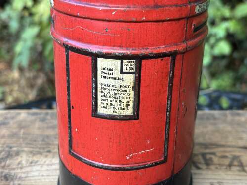 Scarce Huntley & Palmers Double Pillar Post Box Biscuit Tin c1900s