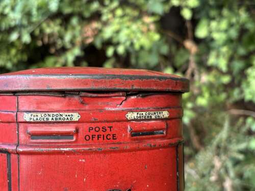 Scarce Huntley & Palmers Double Pillar Post Box Biscuit Tin c1900s