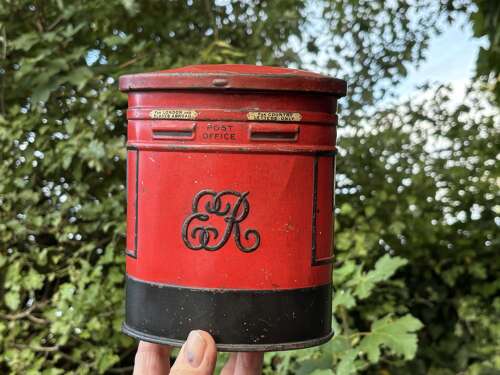 Scarce Huntley & Palmers Double Pillar Post Box Biscuit Tin c1900s