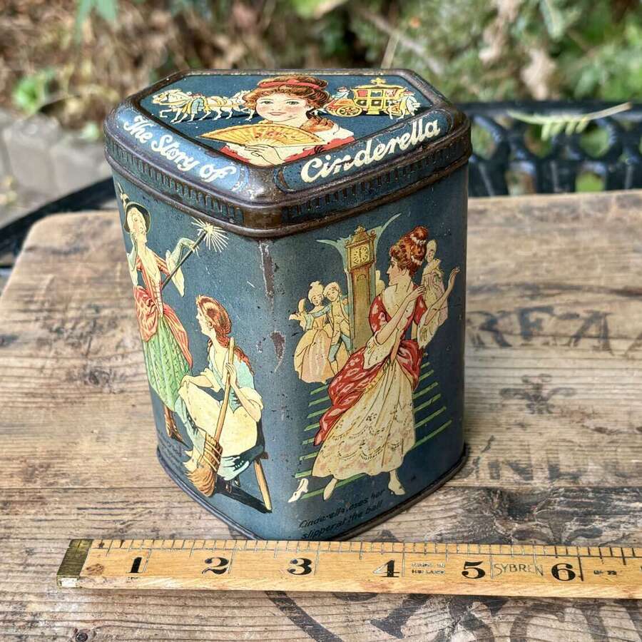 Edwardian Cinderella Fairy Tale Biscuit Tin c1900s