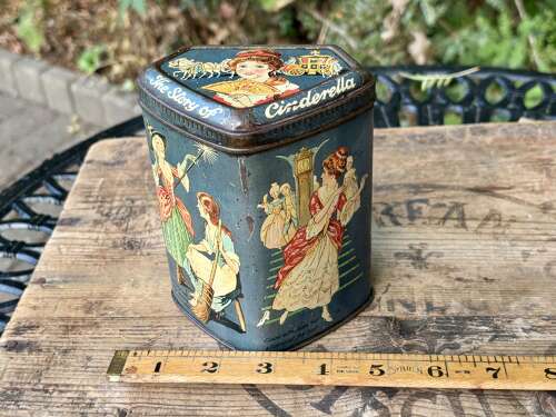 Edwardian Cinderella Fairy Tale Biscuit Tin c1900s
