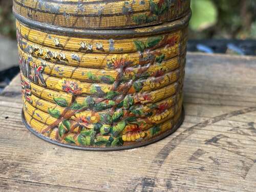 Halton’s Toffee Beehive shaped Toffee Tin c1920s
