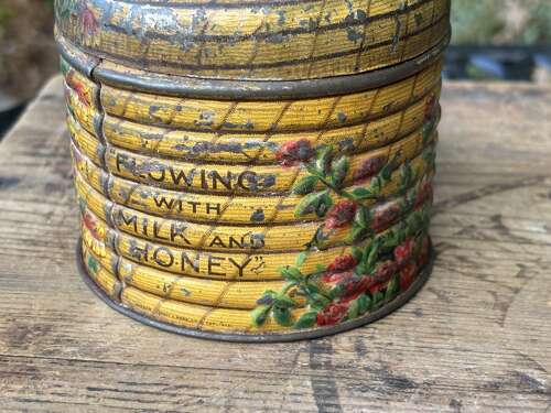 Halton’s Toffee Beehive shaped Toffee Tin c1920s