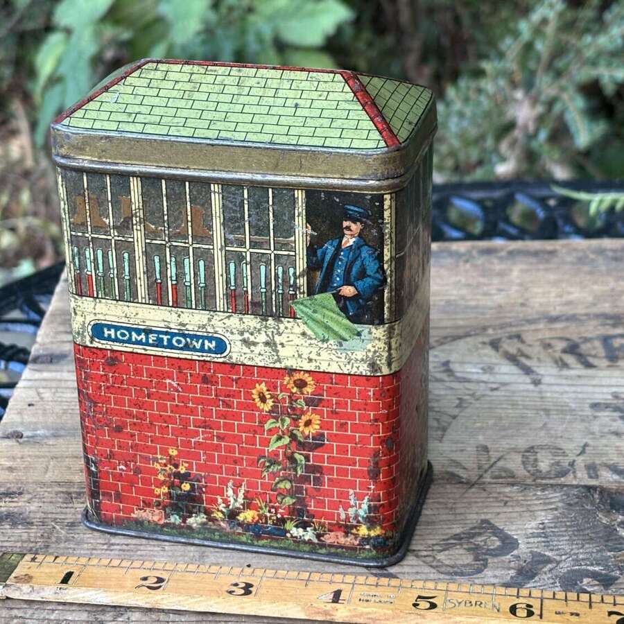 A Charming Railway Train Station Signal Box Biscuit Tin c1900s