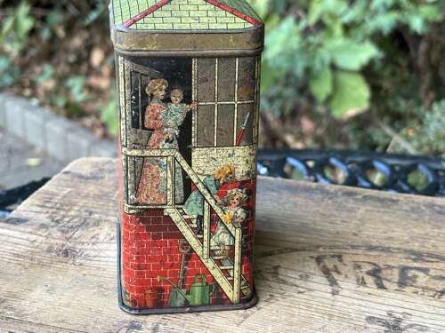 A Charming Railway Train Station Signal Box Biscuit Tin c1900s
