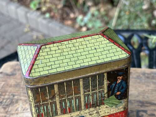 A Charming Railway Train Station Signal Box Biscuit Tin c1900s