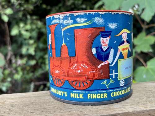 Cadbury’s Milk Chocolate Biscuit Fingers Children’s Train Tin c1960s