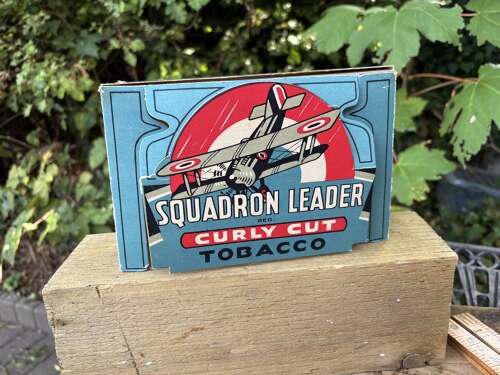 Squadron Leader Biplane Samuel Gawith Tobacco Shop Display card Box c1920s