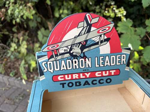 Squadron Leader Biplane Samuel Gawith Tobacco Shop Display card Box c1920s