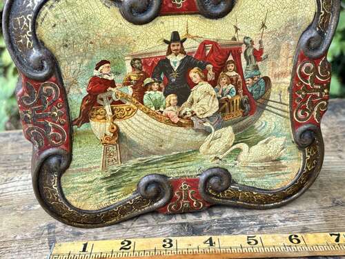 Macfarlane Lang King Charles Swan Biscuit Tin c1900s