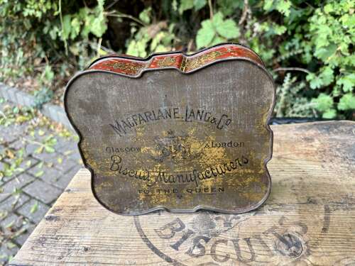 Macfarlane Lang King Charles Swan Biscuit Tin c1900s