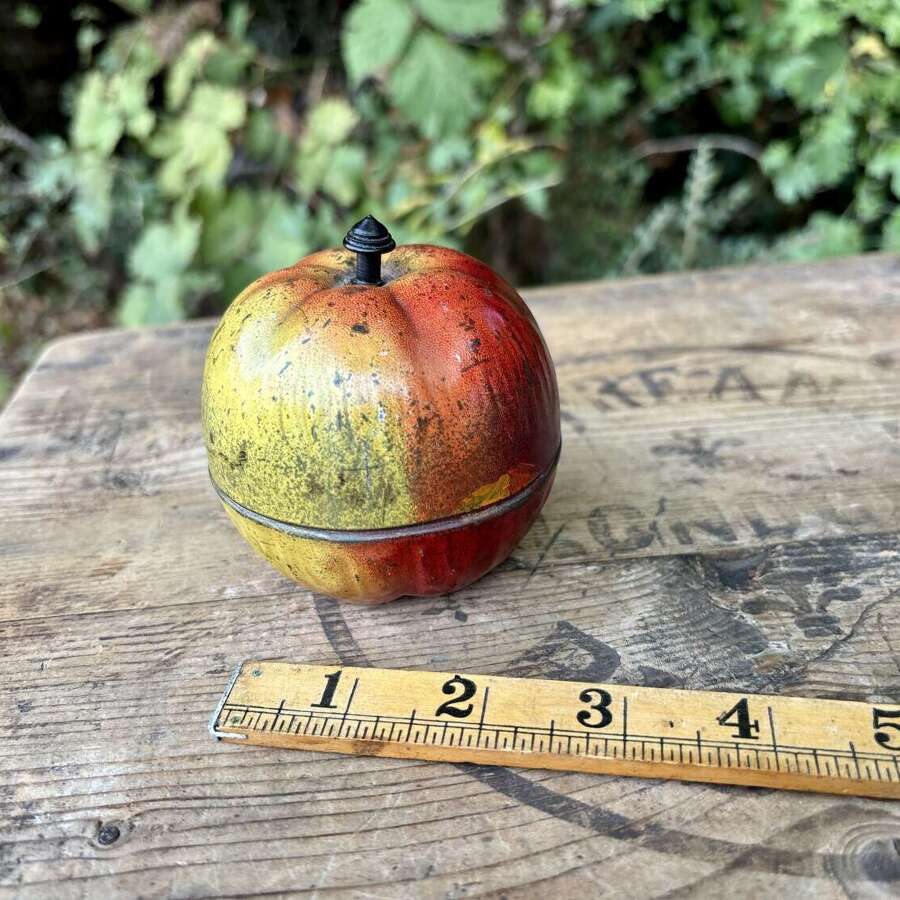 Early Apple Shaped Chocolate Miniature Tin c1910