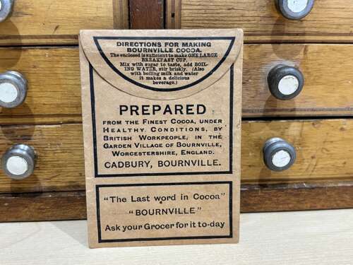 Scarce Bournville Chocolate Cocoa Sample Advertising Packet / Envelope c1900s