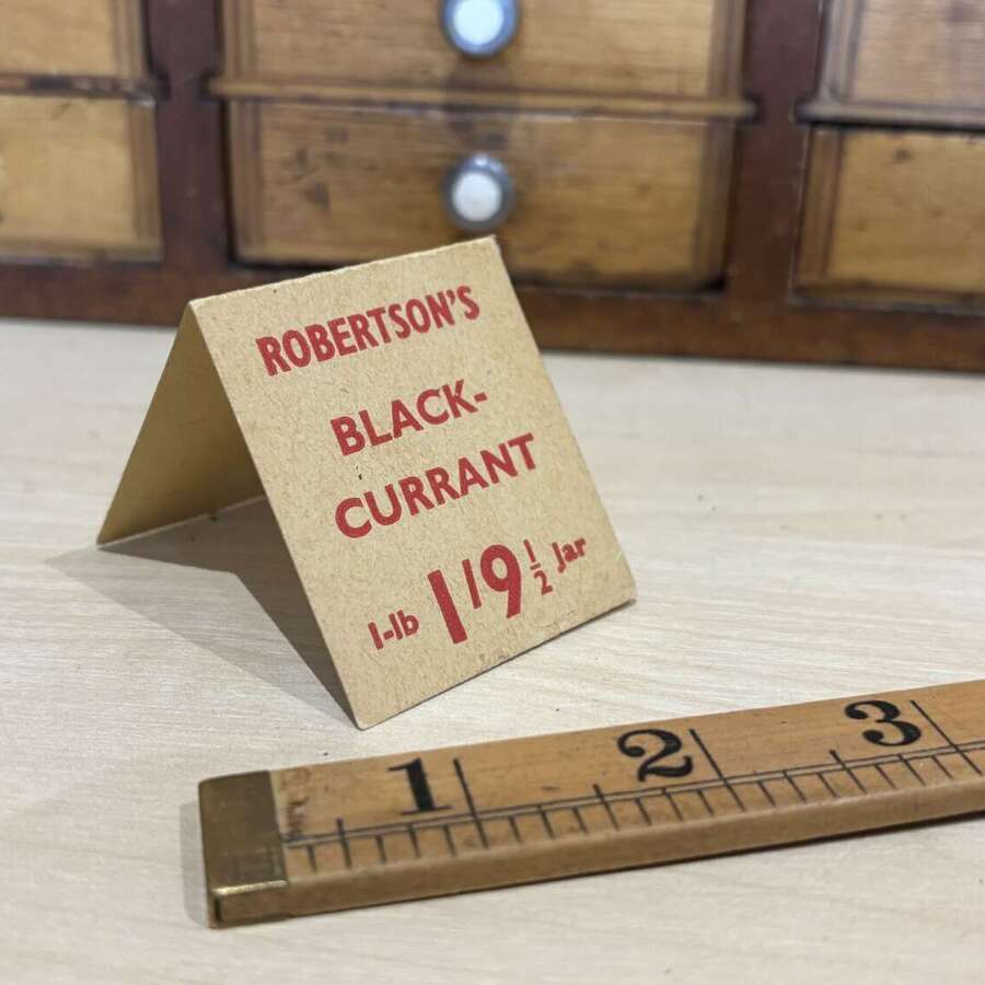 Robertson's Black Current Jam Advertising Price Card c1950s