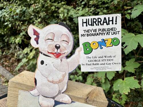 Superb Bonzo the Dog Card Die-Cut Advertising Sign Shop Display c1980s
