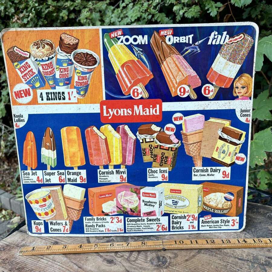 Lyons Maid Ice Cream Thunderbirds Advertising Sign Shop Display c1960s
