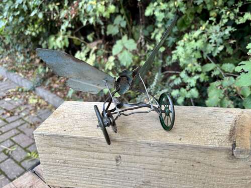 Fantastic Mechanical Tin Butterfly Clockwork Pull Toy c1900s