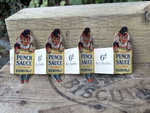 Victorian Punch Sauce Fold out Advertising Trade Card c1900s
