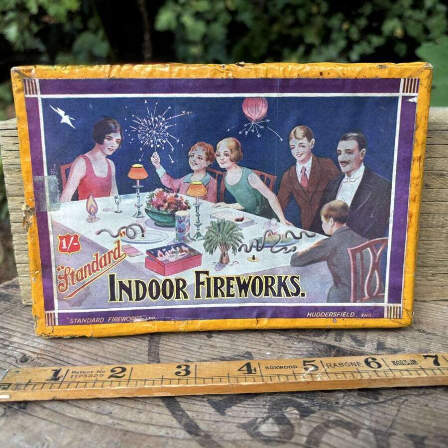 Standard Indoor Fireworks Huddersfield Advertising Card Box c1920s