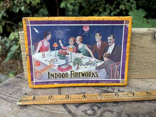 Standard Indoor Fireworks Huddersfield Advertising Card Box c1920s